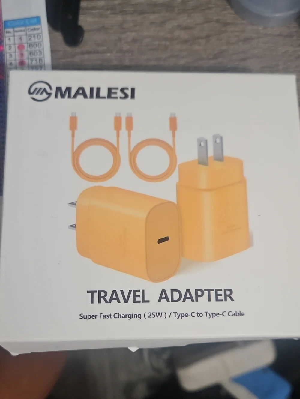 Mailesi Orange 25W USB-C Travel Charger with Type-C Cable